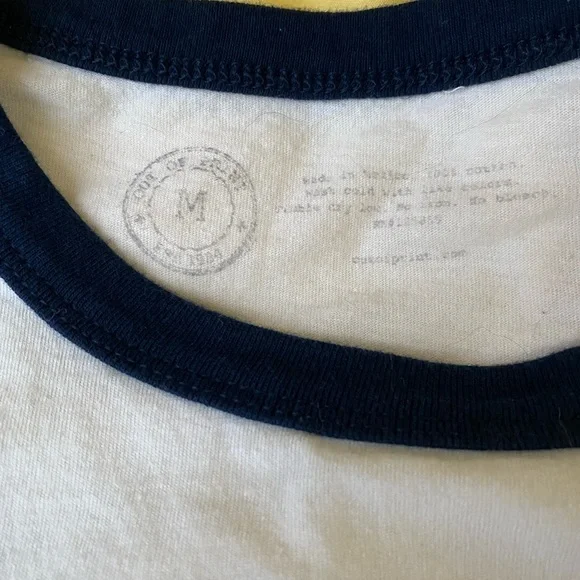 Out of Print Graphic Tee White Blue Literary Shirt Grover Monster Book - Picture 2 of 4